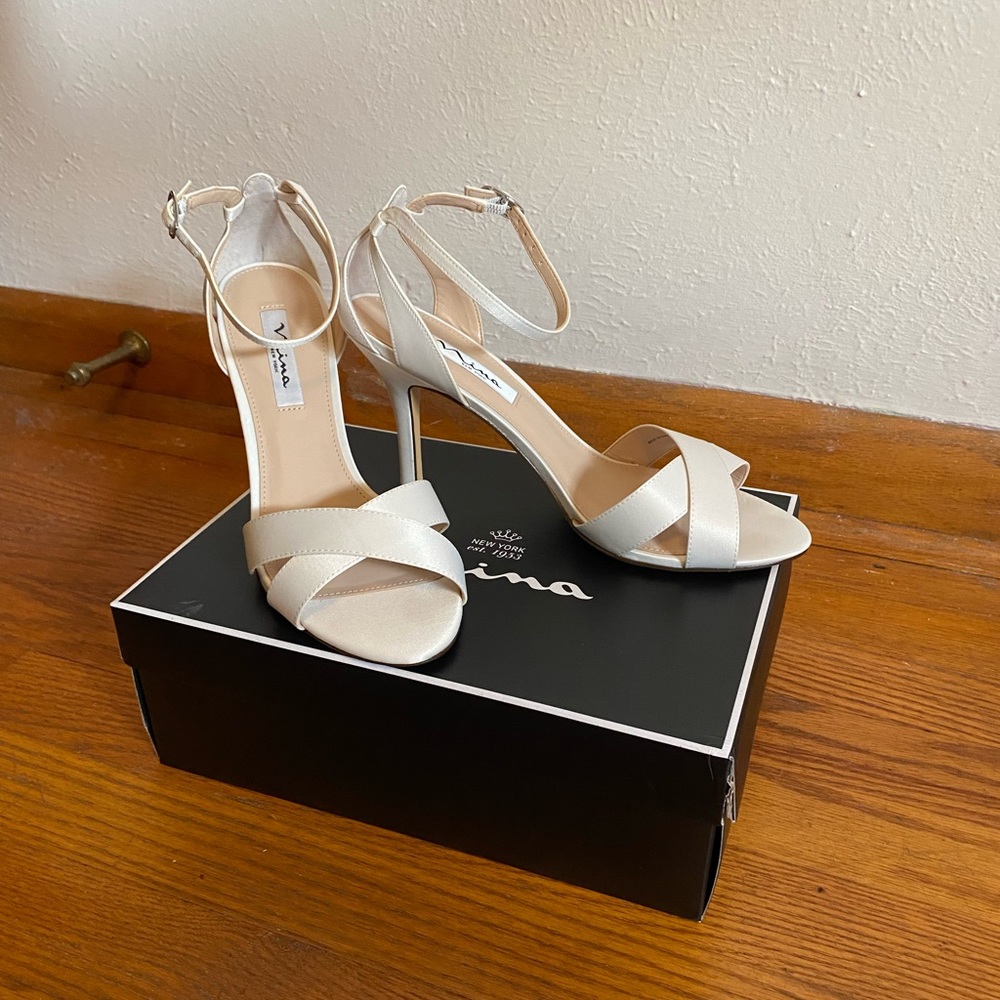 Nina Venus Ivory Satin High Heel